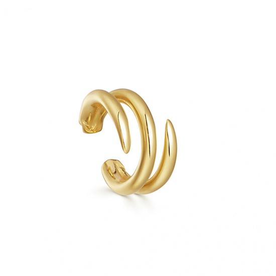 Plated 18K Gold C-Shaped Zircon No Ear Piercing Ear Clips Suit Minimalist Push Stack Ear Clips Popular Fashion Jewelry for Women