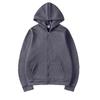 Unisex Hooded Zip-Up Sweatshirt Solid Color Casual Long Sleeve Pullover Men Women Winter Loose Fit