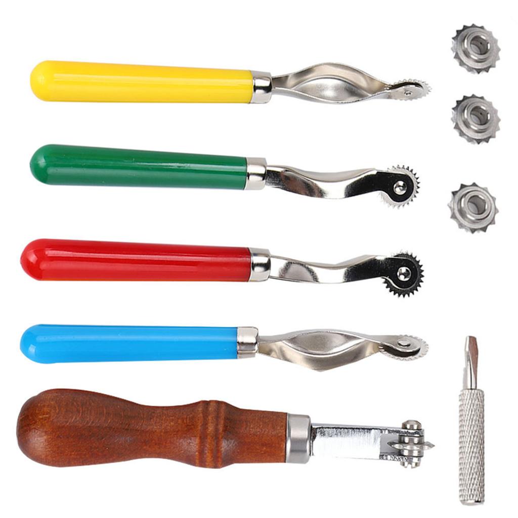 5Pcs Leather OverStitch Marking Wheel Handcrafted Scribe Point Make Tool Sewing Spacer