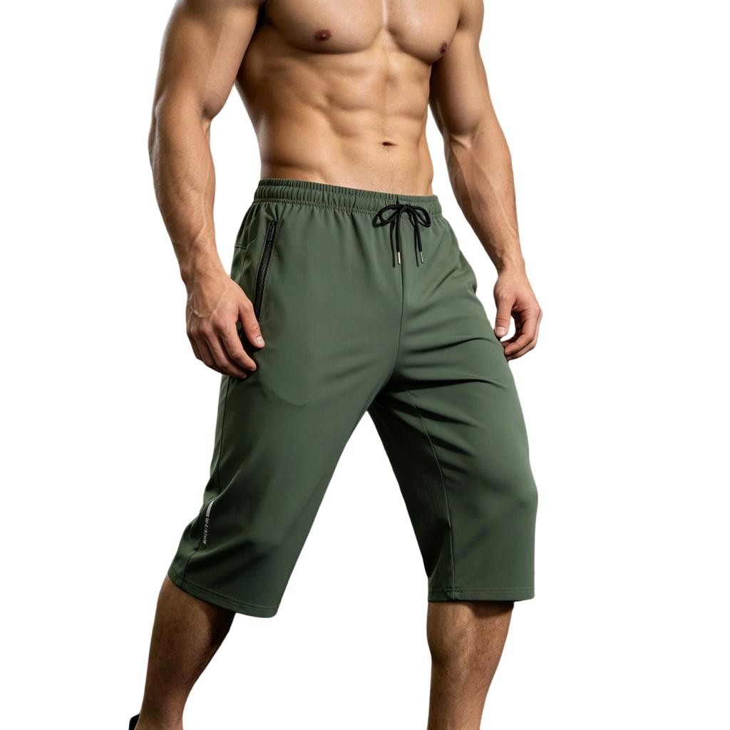 Men's Casual Knee-Length Shorts - Lightweight Quick-Dry Breathable Relaxed Fit for Sports and Outdoor Activities