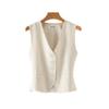 Short Suit Vest Women's Fashionable Versatile Spring Autumn Sleeveless Layering Commute Shoulder Pad No Fill Outerwear
