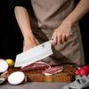 WILDMOK 7.8 Inch Chinese Chef Knife Stainless Steel Material with Black Pakkawood Handle Kitchen Cleaver Vegetables Knife