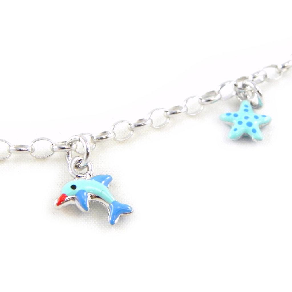 Suzette et Benjamin [G6515] - Children's Bracelet 'Le Monde Marin' Turquoise S&B