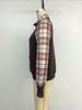 100% Clothing TEMU2026 Retro Plaid Patchwork Half Zip Stand Collar Hoodie