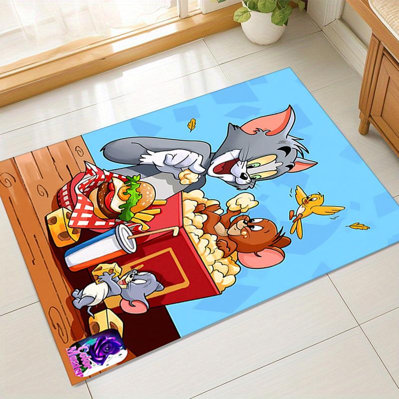 Tom Jerry Feast Carpet For Playroom Bedroom Living Room Sofa Home Decorkids Game Area Rug Nonslip Floor Mat