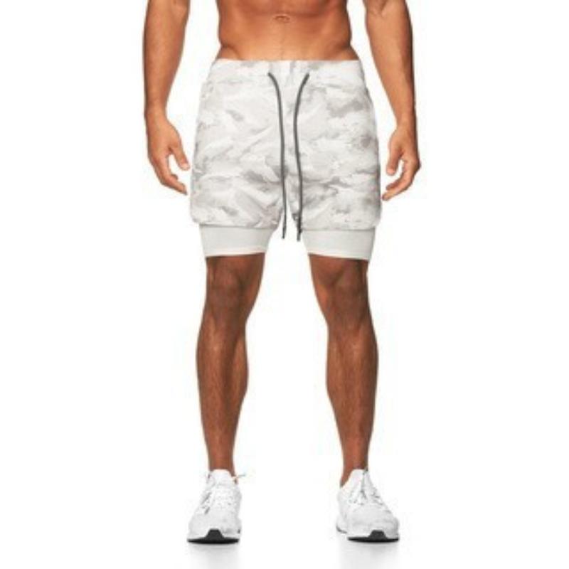 Sport Shorts Man Sportswear Double-deck Running Shorts Beach Bottoms Summer Gym Fitness Training Jogging Short Pants