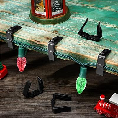 Good-50Pack Holiday Light Clips  Outdoor Hooks Christmas Hanger For Christmas Decoration Roof Gutter Fence Black