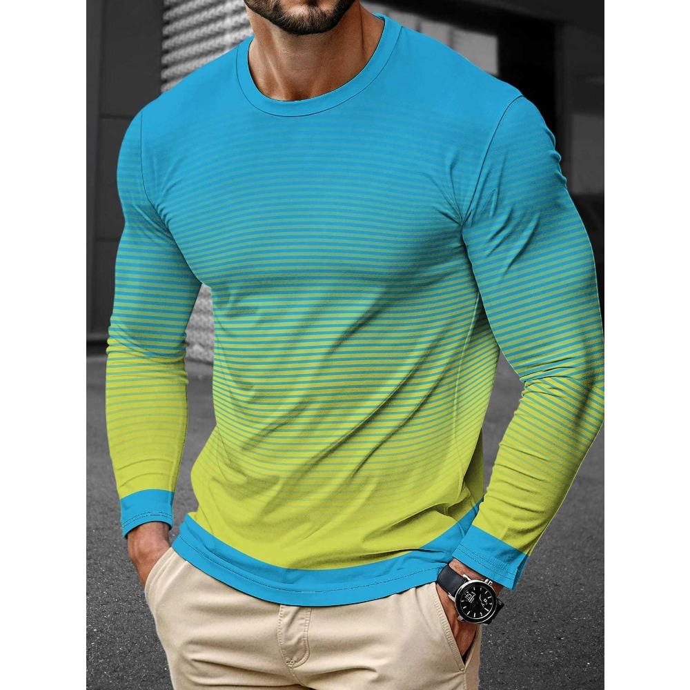 Men's Long Sleeved Casual Fashionable Simple Style Fashionable Versatile Comfortable Casual Plus Size Men's T-shirt