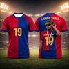 Lamine Yamal Trendiges 3D-Grafik-Fußballtrikot Leicht Atmungsaktiv Fan-Sportbekleidung Limitierte Kollektion für Kinder Erwachsene