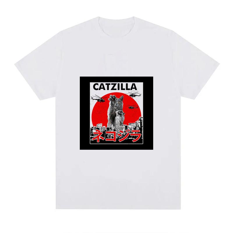 Catzilla Tshirt Unisex Unisex Plus Size Fashion Oversized Breathable Oneck Casual Streetwear Harajuku Summer Unisex Tees