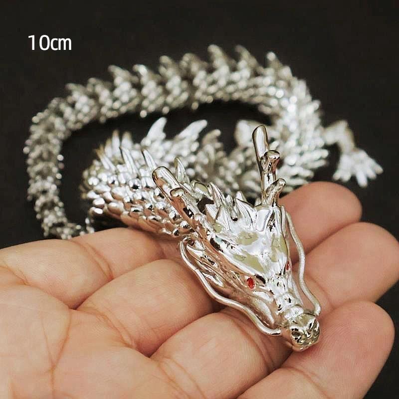 

Vintage Alloy 3D Fortune Dragon Model Movable Connections Office Art Decorative Domestic Design Gift M