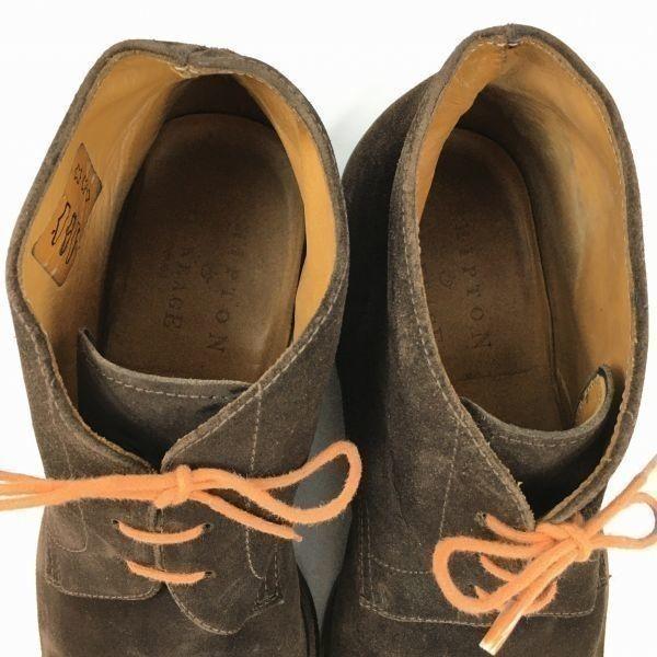 England Shipton & Heneage Size 7.5 26.0 Dainite Sole High-Quality Suede Leather Chukka Boots Dark Brown(USED)