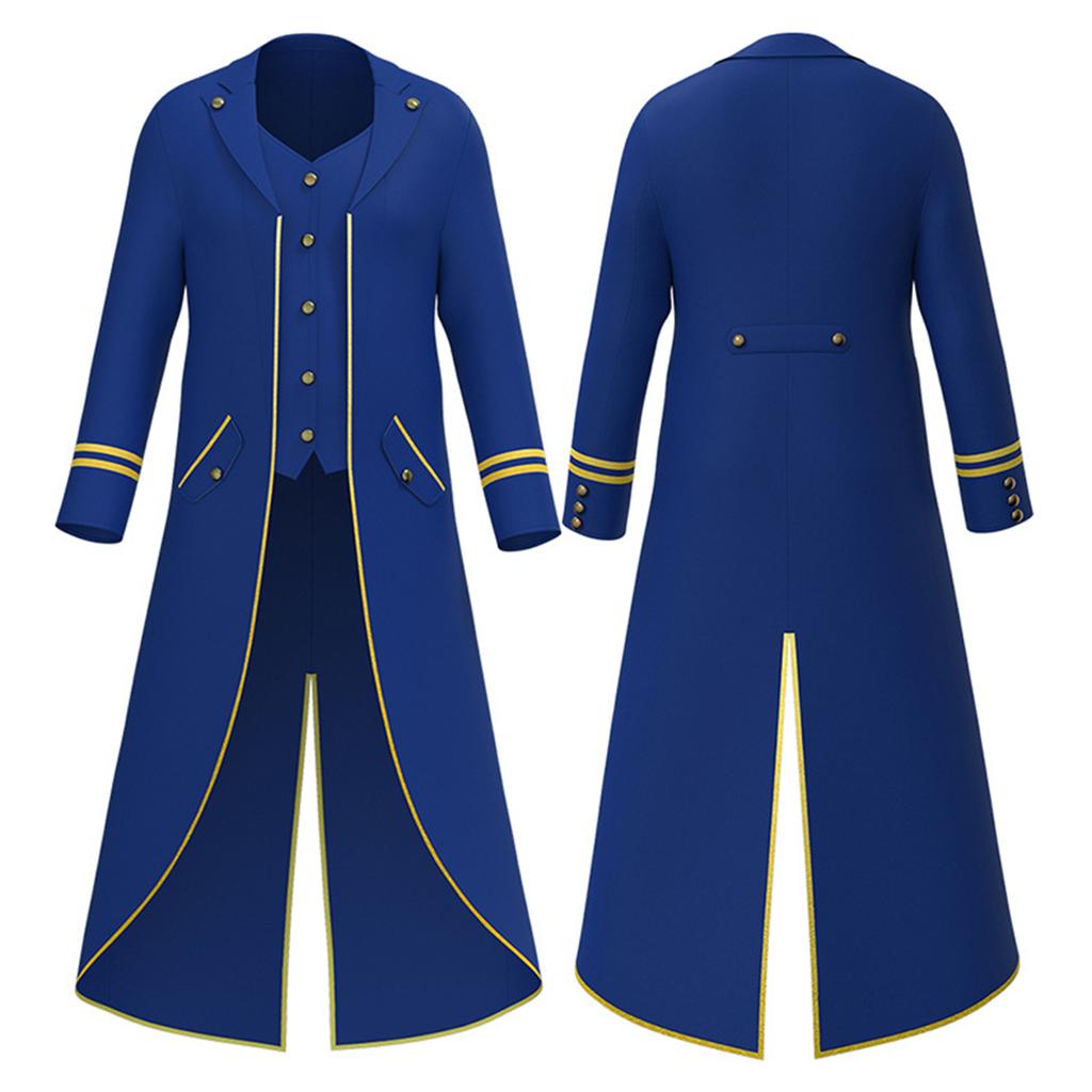 Jiamei Unisex Adult Retro Gothic Steampunk Mid-Length Tailcoat Halloween Costume