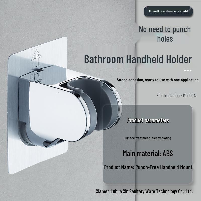 No-Drill Suction Cup Shower Holder: Movable Wall Mount for Bathroom Accessories