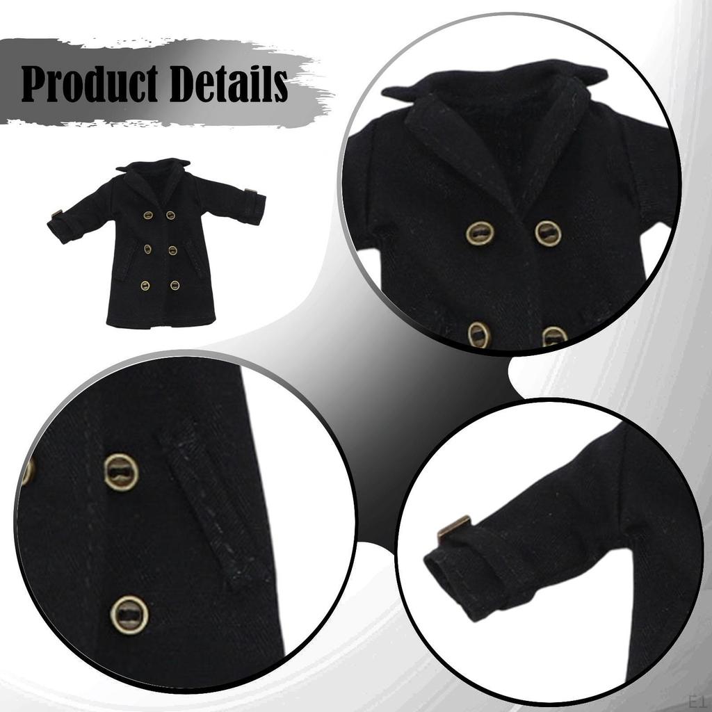 1/ Figure Clothes Miniature Clothing Trench Coat Trendy Costume Accessories for 6" Female Figures