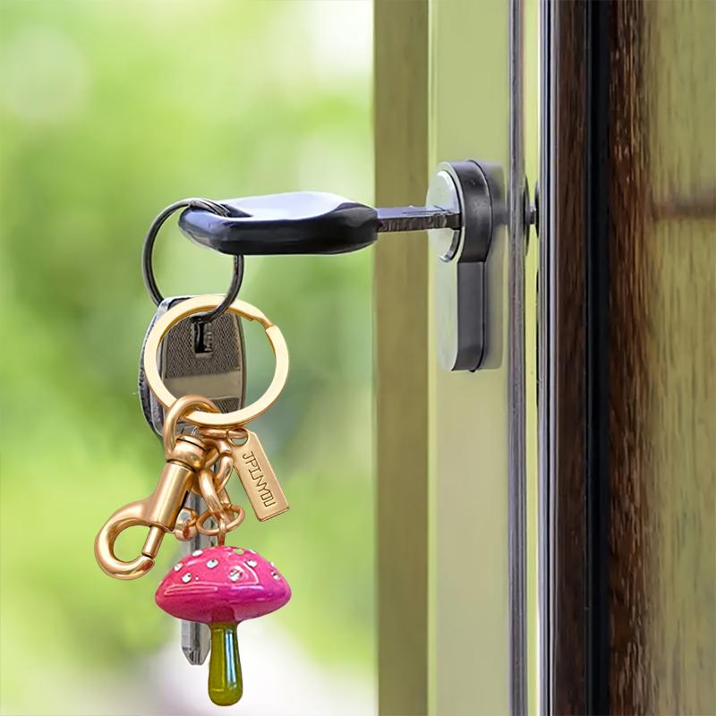 1PC Mushroom Gift Pendant Design Fashion Keychain Marker DIY Creativity Metal Party Cute