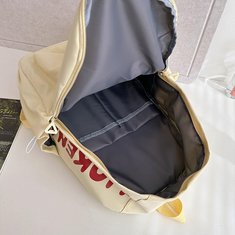 Japanischer Rucksack mit einfachen Buchstaben, lässig, süß, klein, frisch, mit großer Kapazität, für Junior High School, leicht, Studentenrucksack