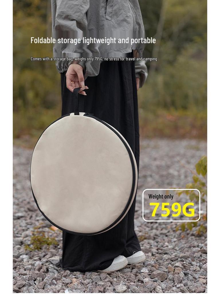 Compact Aluminum Folding Round Dining Table for Home, Small Spaces, and Outdoor Use