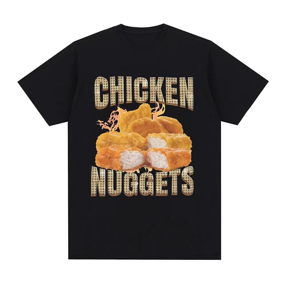 Funny Chicken Nuggets Vintage Style Meme Graphic Tshirt Men Women Hip Hop Gothic Oversized T Shirt 100 Cotton Comfort Tshirts