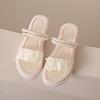 Two wearing sandals women's summer new fashion pearl versatile Roman shoes fairy style platform sandals ins
