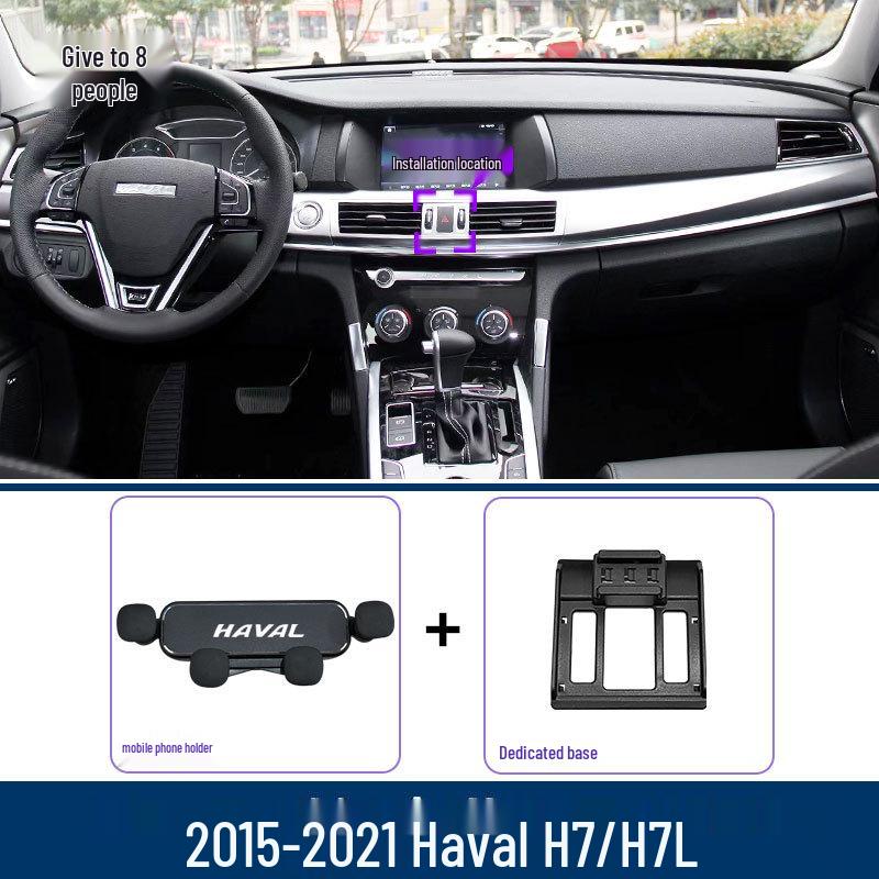 This car phone holder/navigation base clip fits 2015-2021 Haval H7/H7L models, designed for vehicle customization.
