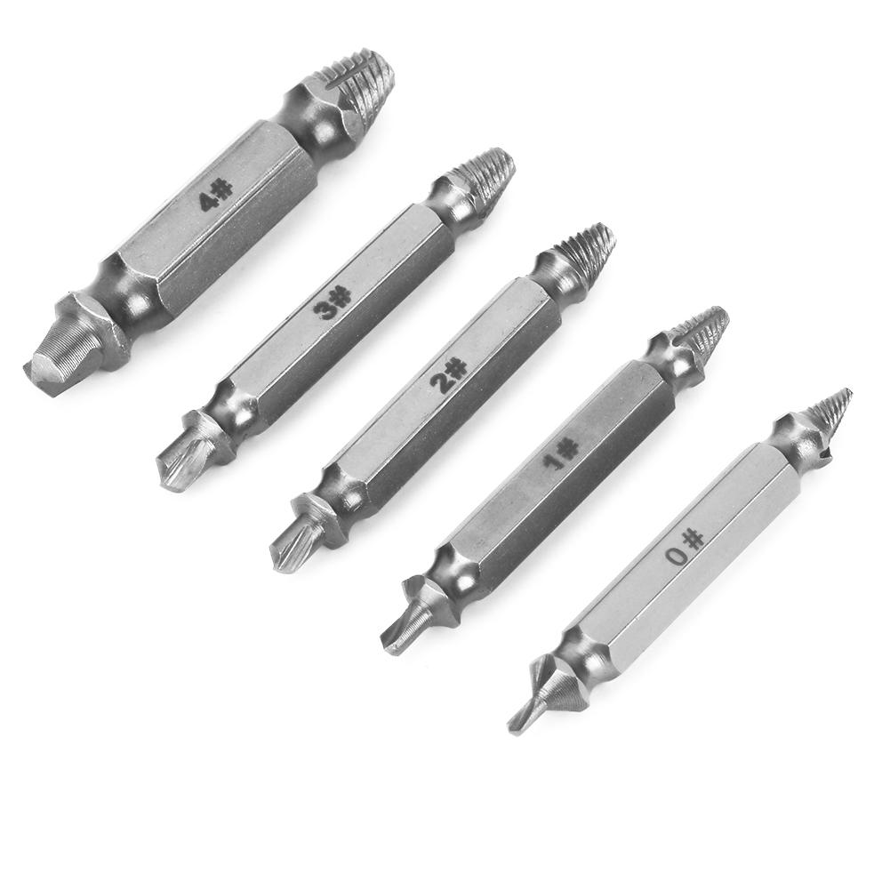 5pcs HSS Damaged Screw Extractor Speed Out Drill Bits Double Head Broken Bolt Extractor