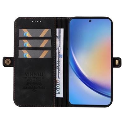 YIKATU YK-002 For Samsung Galaxy A35 5G Wallet Case PU Leather Flip Stand Phone Cover with Outer Card Slot