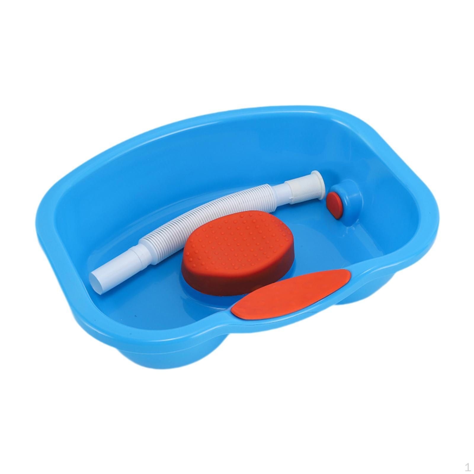 

Мийка для волосся Ванна Легкий лоток з гладким краєм для миття шампуню для спальні та салону синій