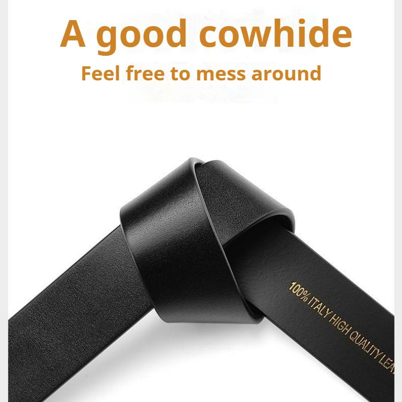 Men's Genuine Leather Belt Without Head and Buckle, Automatic Buckle, Extended Belt, Men's Belt