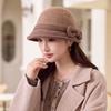 Temperament simple bucket hat autumn and winter bow decorative basin hat gentle intellectual versatile hat women's