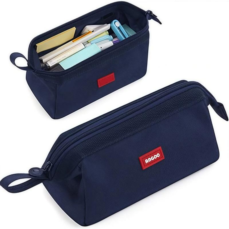 Large Capacity Pencil Case with Pen Holder Label Minimalist Student Stationery Storage Creative Stationery Storage Bag