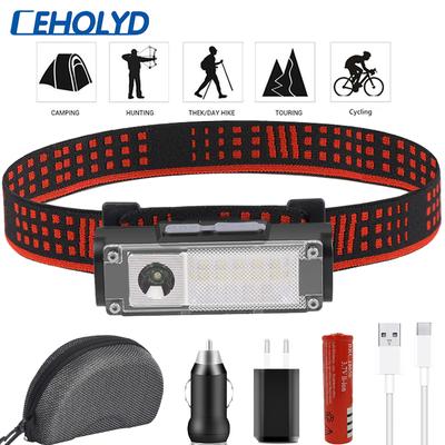 פנס LED חיצוני קמפינג נייד מיני XPE פנס ראש מסוג C USB טעינת אור דיג עבור 18650