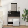 Makeup Table with Shelf Black Oak Effect 79 x 41 x 140 cm