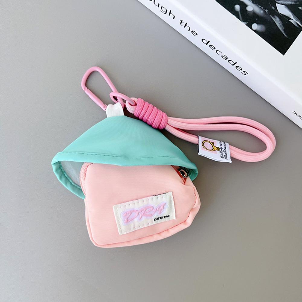 Portamonete Creativo da Appendere Colore a Contrasto Cinturino Corto da Polso Custodia per Auricolari Ciondolo Antifurto Piccola Borsa per Chiavi Ragazza