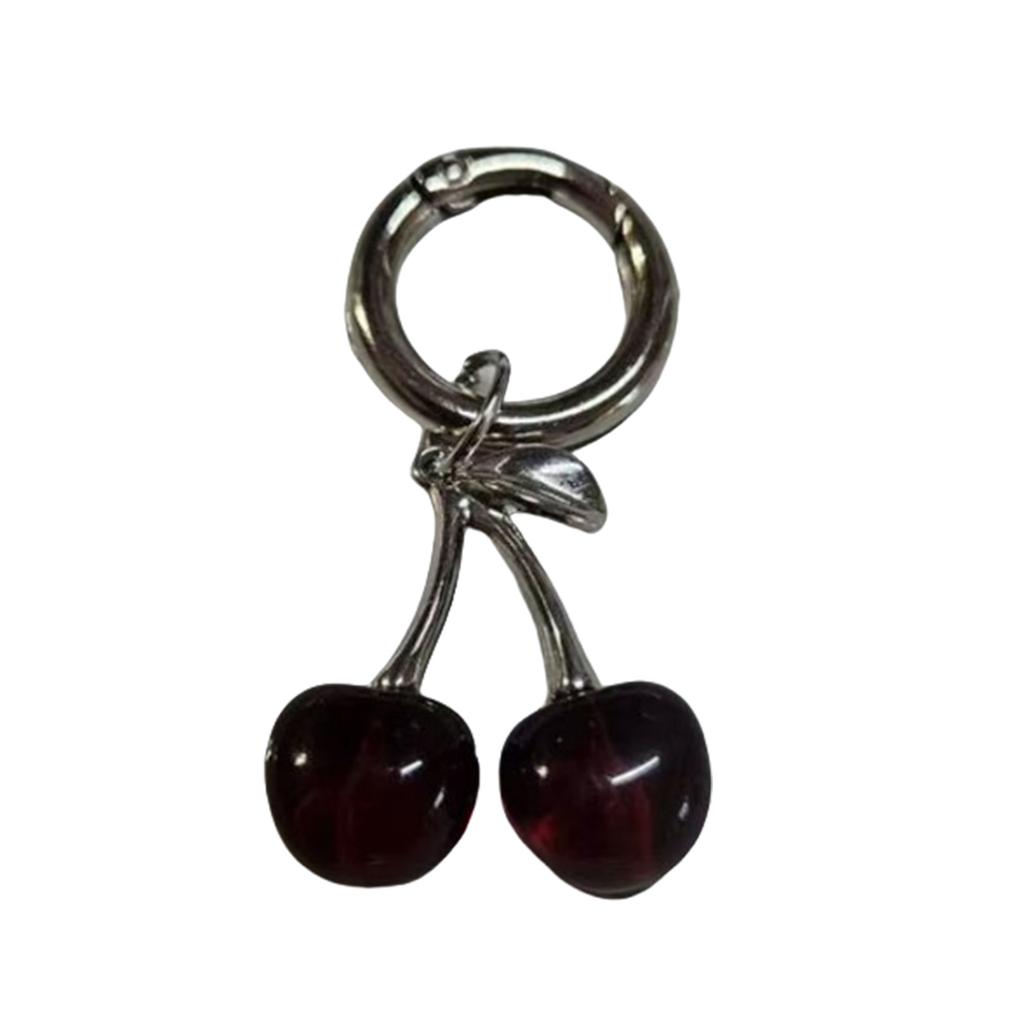 Cherrys Keychain Pendant Lovely Sturdy Alloy Charm for Bags and Car Fashionable Accessory for Trendsetters Outfits