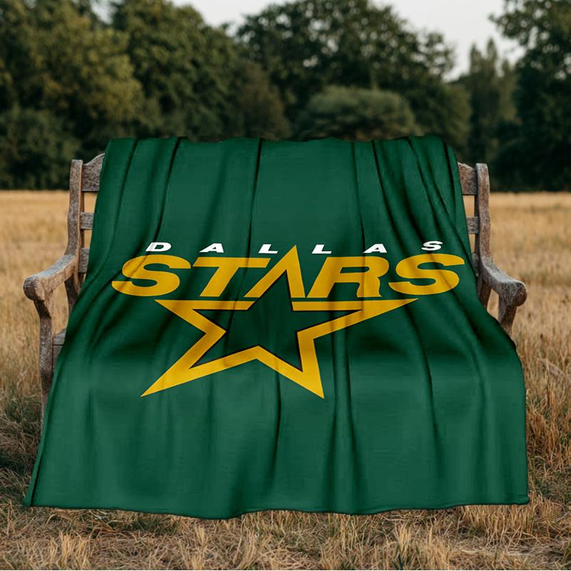 Dallas Hockey Team Blanket Flannel Throw for Sofa, Indoor, Camping, Living Room, Office, Chair, And Bed Soft Birthday Gift