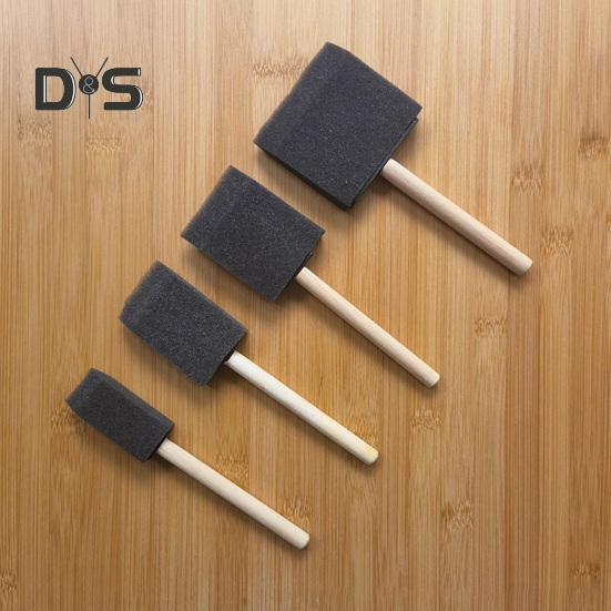 4 Stück Schaumstoff-Pinsel, schwarzer Schwammpinsel zum Malen, Färben, Basteln, Kunstrenovierungen, Adsorptionsschwamm