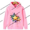 Pink Star Print Children's Hoodie for Boys and Girls - Long-Sleeved and Warm