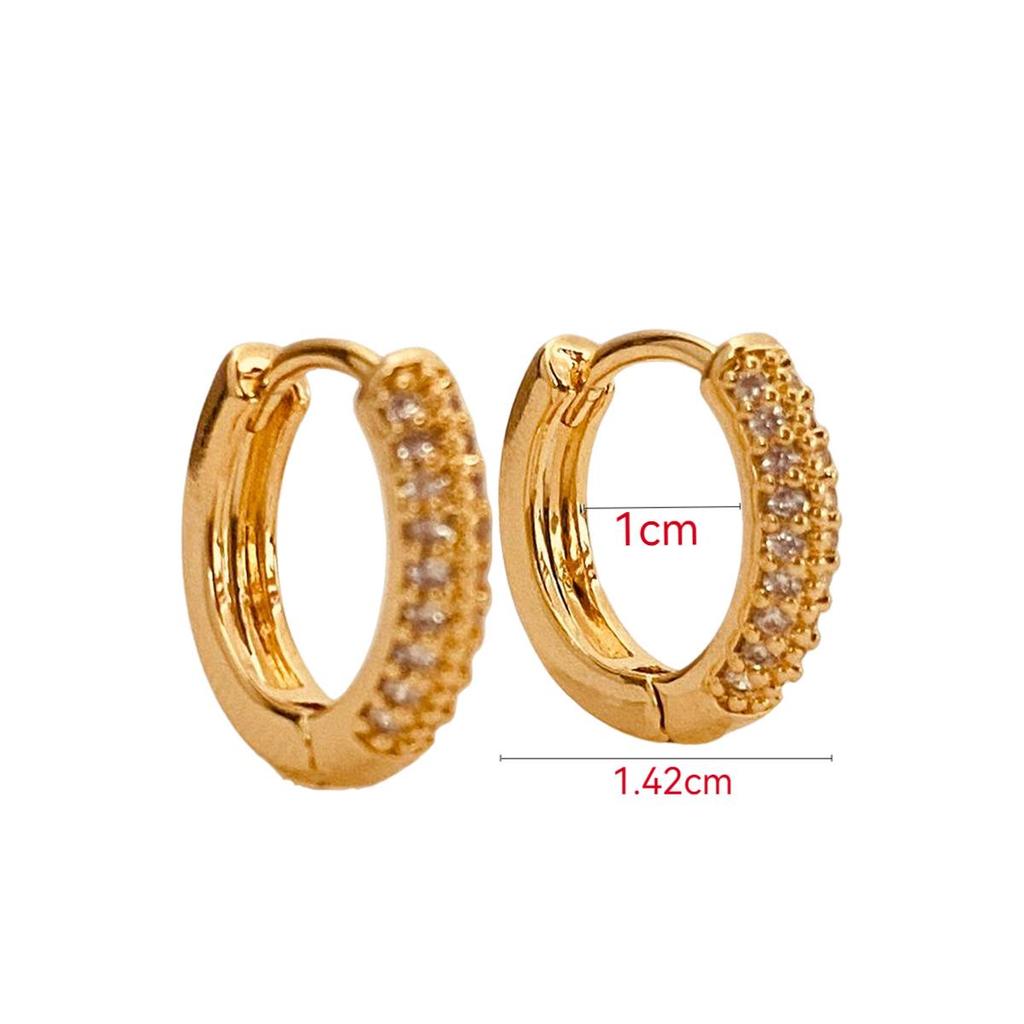 Koreanische Trendige Kleine Creolen: Exquisite goldbeschichtete Kupfer-Creolen & Ohrstecker
