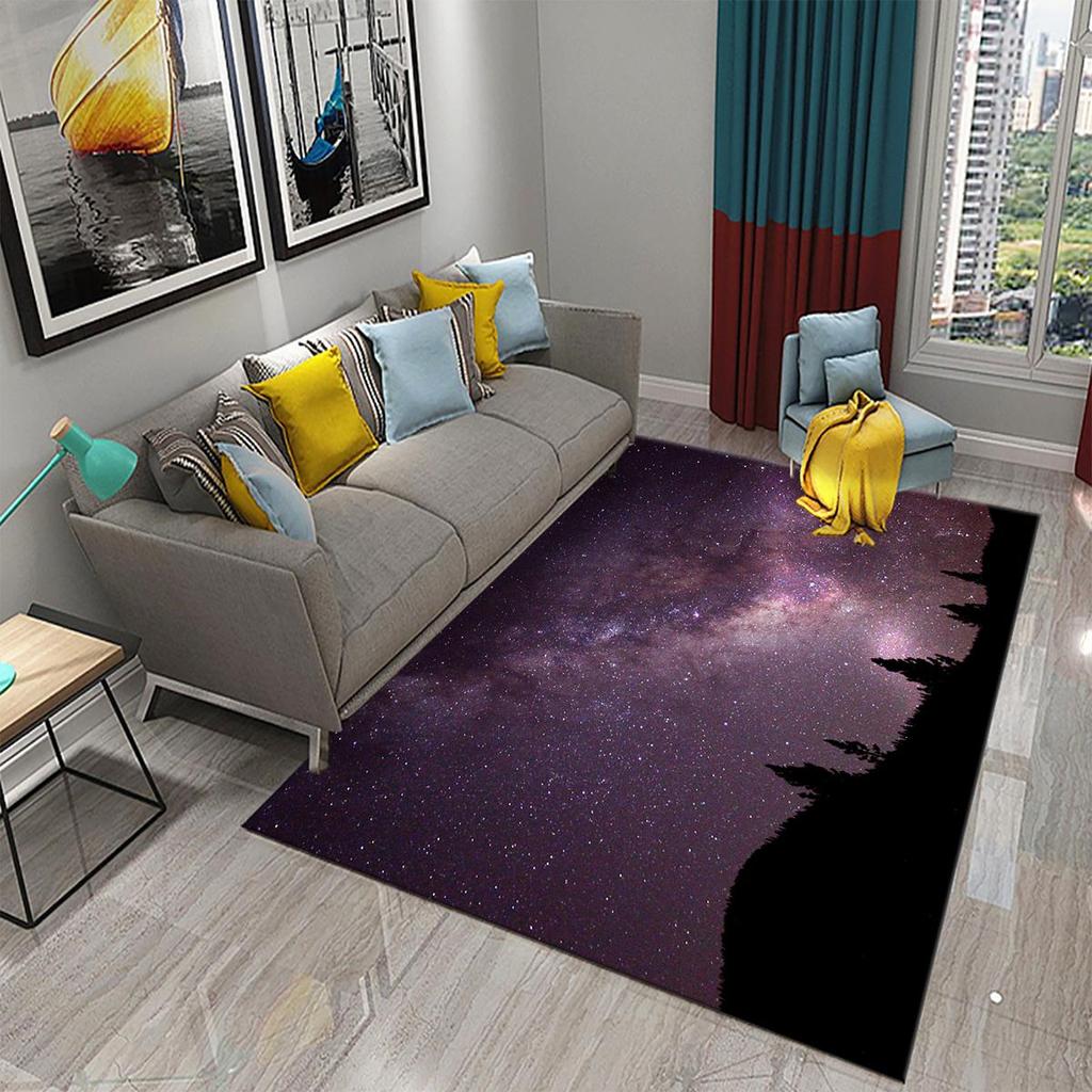 Star Carpet Space Galaxy Area Rug for Living Room Coffee Chair Bedroom Bathroom Entrance Non-slip Rug Carpet for Home Decor