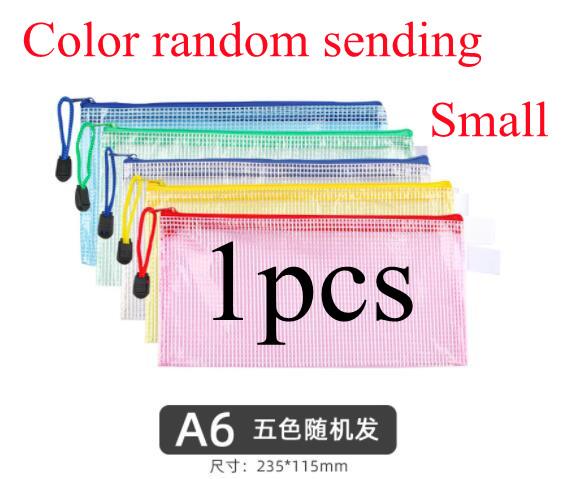 SML PVC Gridding Waterproof Zip Bag Pocket Folder Pouch Filing for Document Pen Filing Stationery Organizer Office School Supply