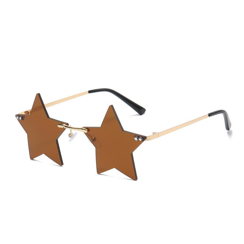New trendy five-pointed star frameless sunglasses, European and American fashion marine sunglasses, funny sunglasses