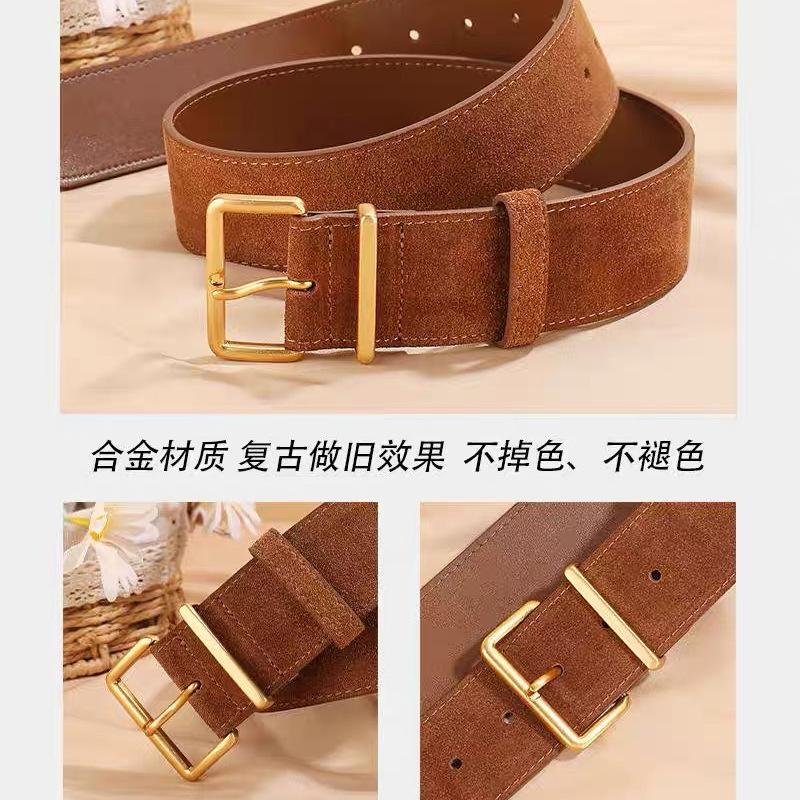 Velvet Matte Leather Women'S Belt Cowhide With Suit Coat Jacket Decoration Women'S Super Wide Premium Belt