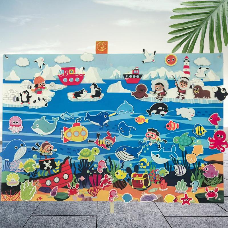 Felt Busy Board Children'S Educational Science And Education Toys Learning Board Infant Action Training Education Board