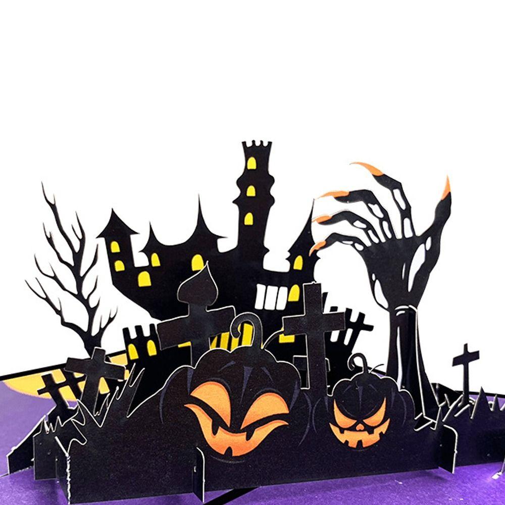 Paper Halloween Ghost House Greeting Card Thank You Blessing Card  Party Favors Gifts