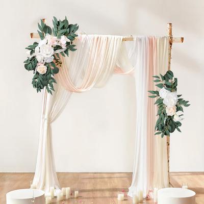2 Pcs Welcome Flower Row Artificial Wedding Arch Flowers Lintel Flower Fake Flower for Wedding Party Hotel Wedding Arch Decorative Swags Party Decor