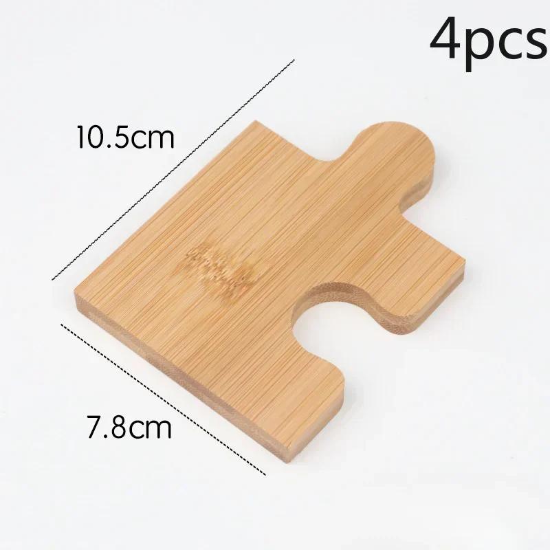 1 Set Wooden Puzzle Coaster Wooden Japanese Tea Ceremony Tea Cup Holder Beech Insulation Pad Walnut Cushion Tableware Decor NEW