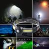 COB Strong Light Headlamp Rechargeable Portable Head Torch For Fishing Outdoor Riding Camping 10 Lighting Modes Head Flashlight