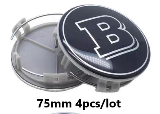 4pcs 75mm Wheel center hub Cap for BRABUS smart GLA GLC CLA CLS W176 W177 W464 W204 W205 W206 W117 G65 G50 W212 W166 badg hubcap