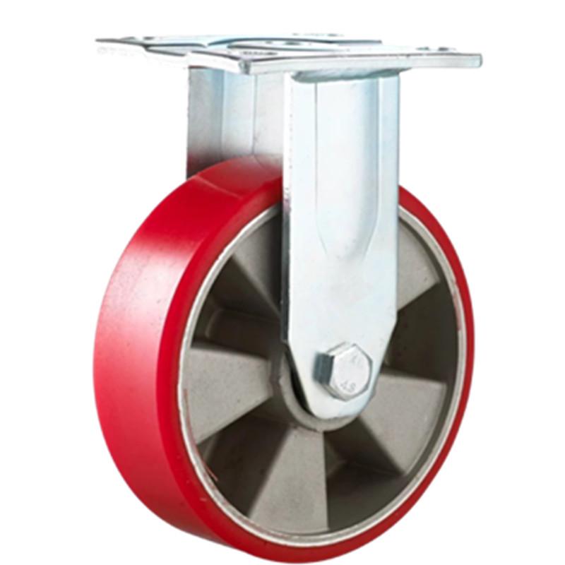 Silent Polyurethane Swivel Caster with Aluminum Core and Brake, 4/5/6/8 Inch Double Bearing Wheel for Heavy-Duty File Cabinets
